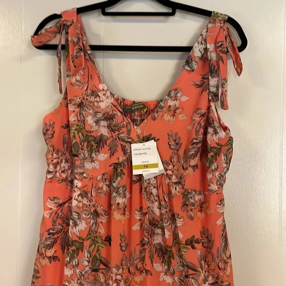 Melonie T Sleeveless Floral Dress. Maxi Sz 14 - Picture 2 of 12